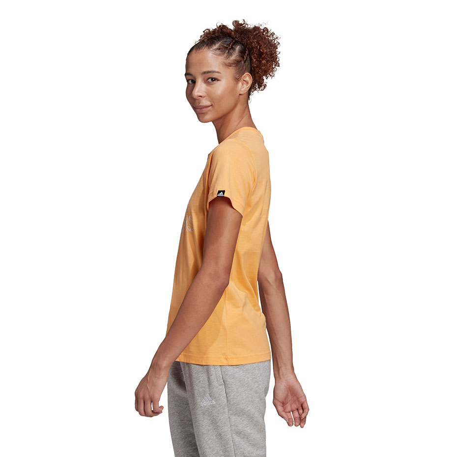 Koszulka damska adidas Outlined Floral Graphic T-Shirt żółta – ujęcie 4