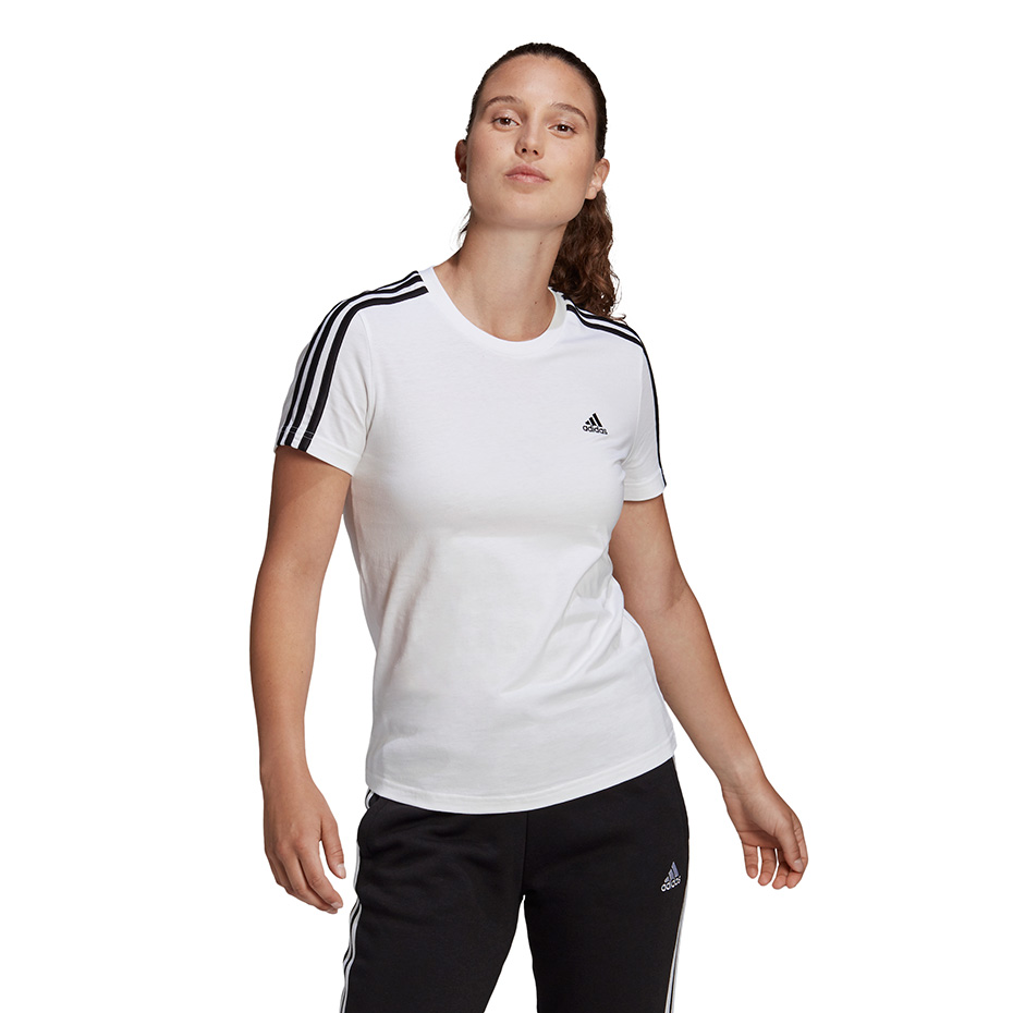 Koszulka damska adidas Essentials Slim T-Shirt biała – ujęcie 2