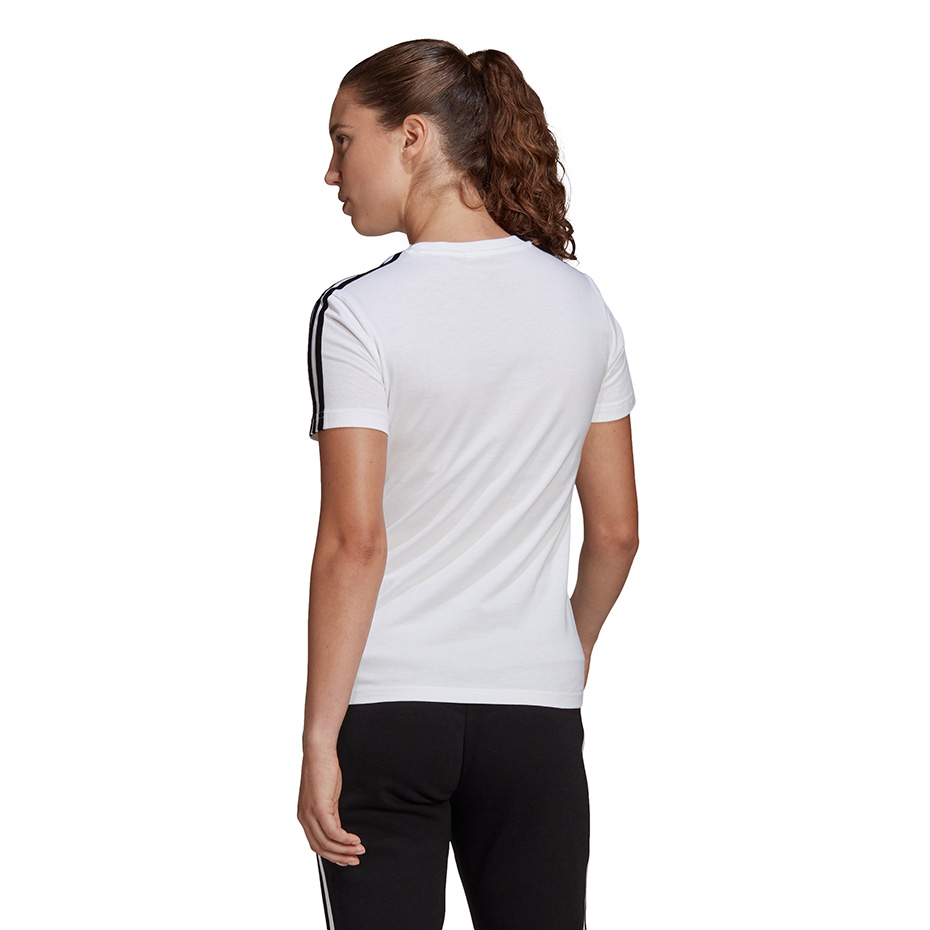Koszulka damska adidas Essentials Slim T-Shirt biała – ujęcie 3