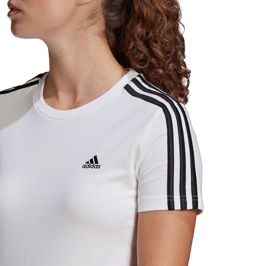 Koszulka damska adidas Essentials Slim T-Shirt biała – ujęcie 4