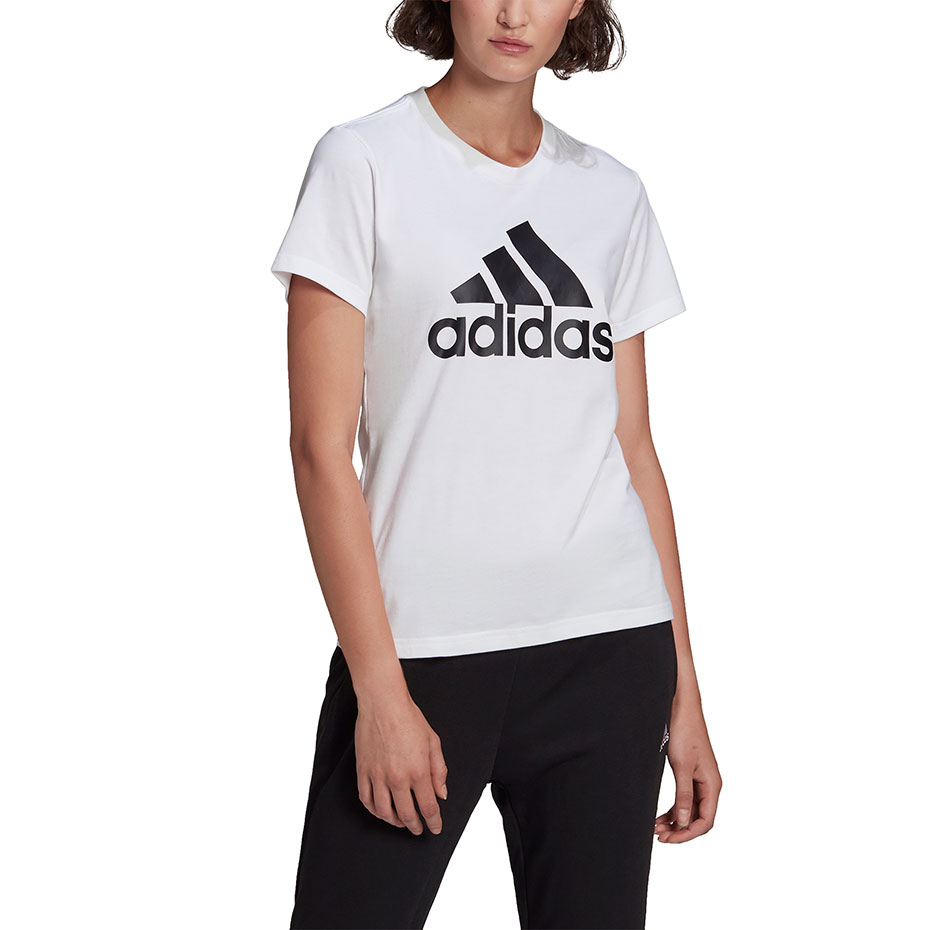 Koszulka damska adidas Loungewear Essentials Logo Tee biała – ujęcie 2