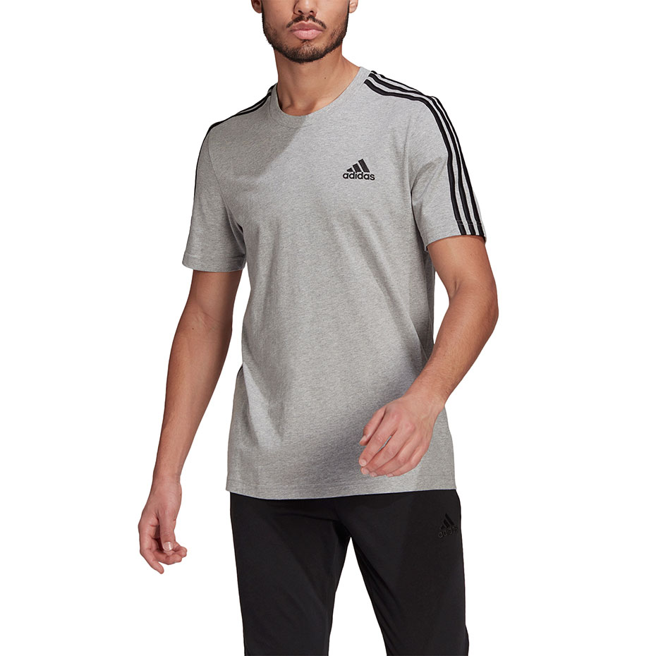 Koszulka męska adidas Essentials T-Shirt szara – ujęcie 2