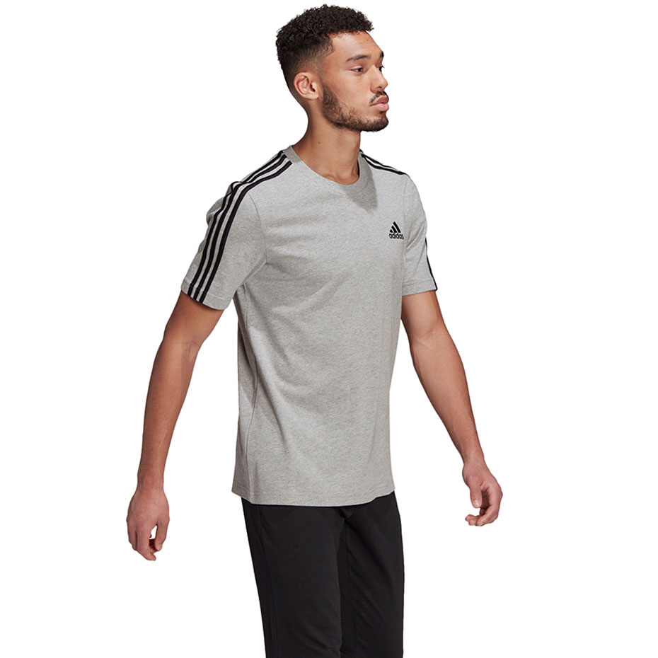 Koszulka męska adidas Essentials T-Shirt szara – ujęcie 3