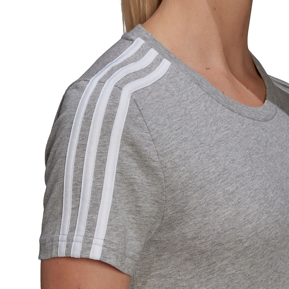 Koszulka damska adidas Essentials Slim T-shirt szara – ujęcie 6