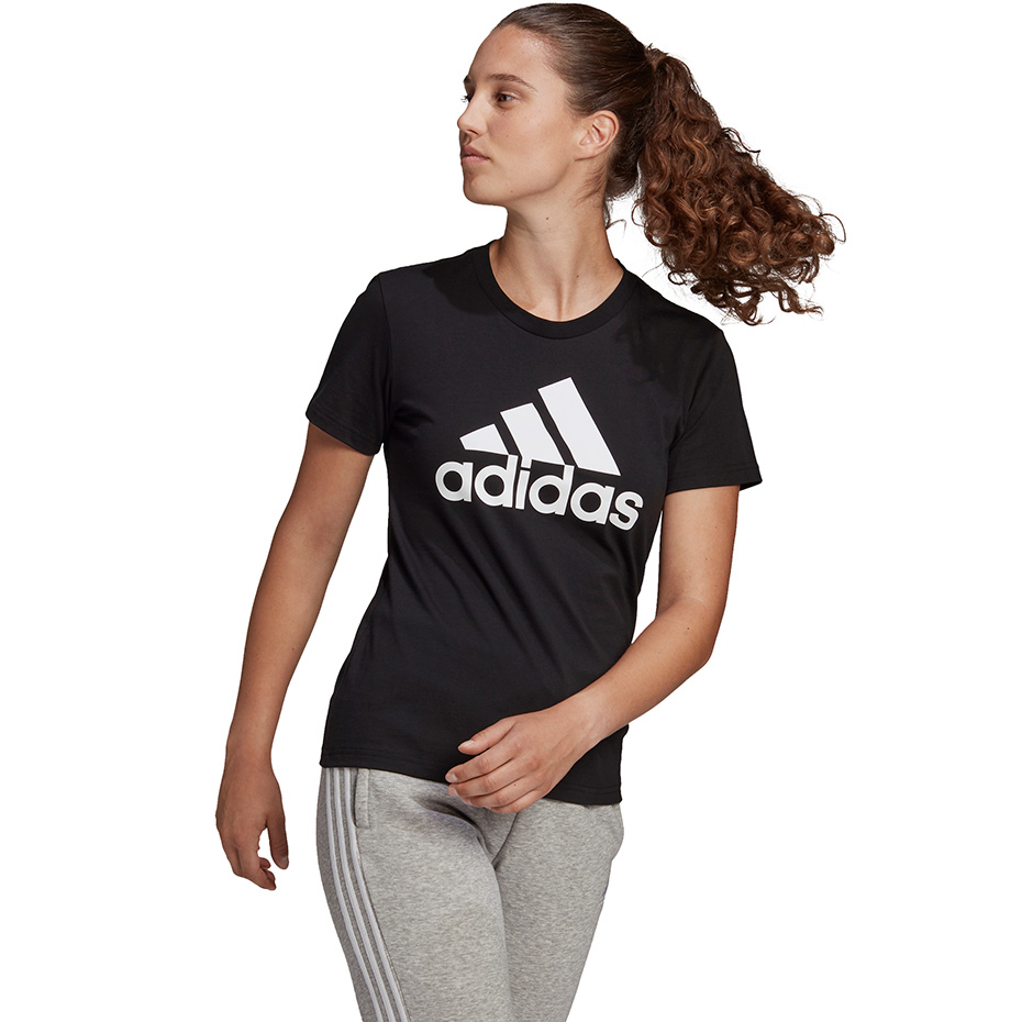 Koszulka damska adidas Essentials Regular T-Shirt czarna – ujęcie 2
