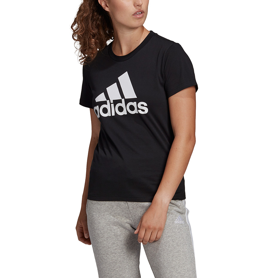 Koszulka damska adidas Essentials Regular T-Shirt czarna – ujęcie 3