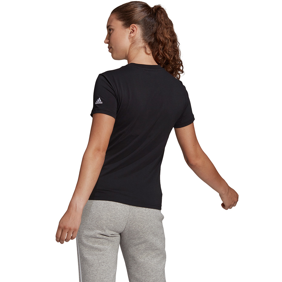 Koszulka damska adidas Essentials Slim T-Shirt czarna – ujęcie 4
