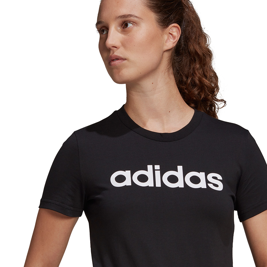 Koszulka damska adidas Essentials Slim T-Shirt czarna – ujęcie 5