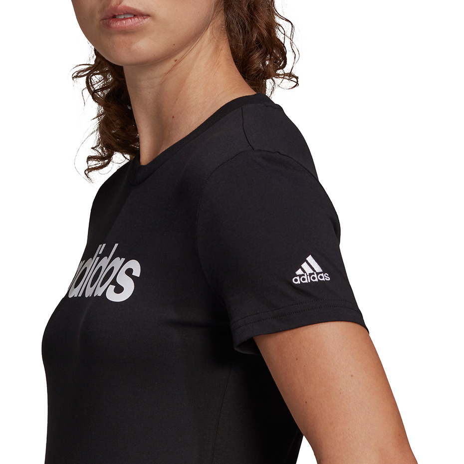 Koszulka damska adidas Essentials Slim T-Shirt czarna – ujęcie 6
