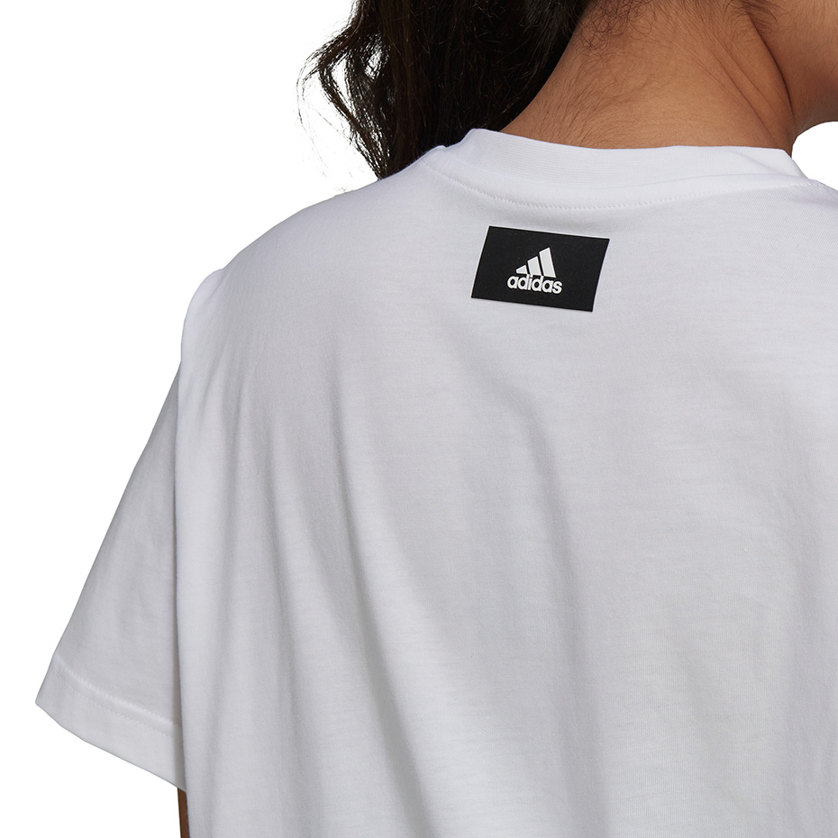 Koszulka damska adidas Lace Camo GFX 1 biała – ujęcie 5