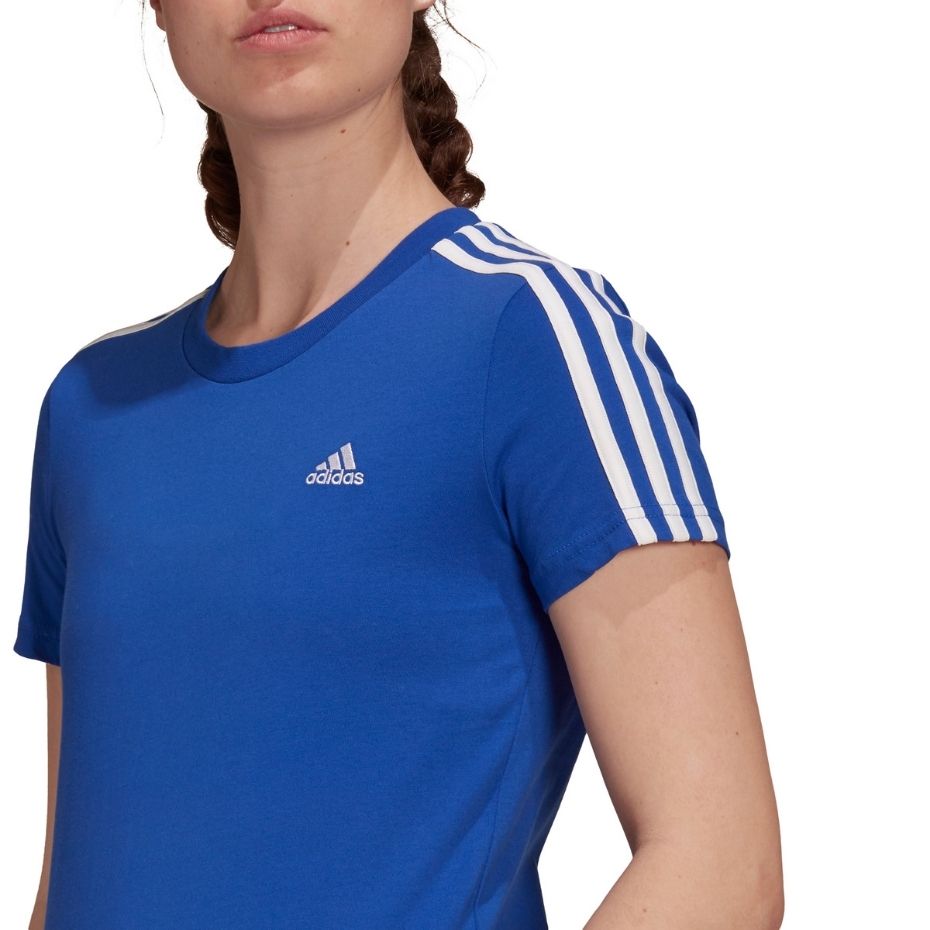 Koszulka damska adidas Loungewear Ess niebieska – ujęcie 5