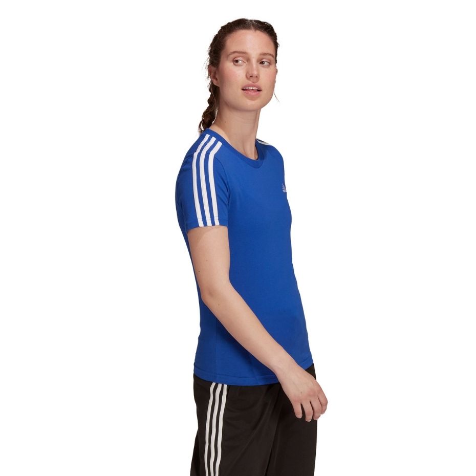 Koszulka damska adidas Loungewear Ess niebieska – ujęcie 7