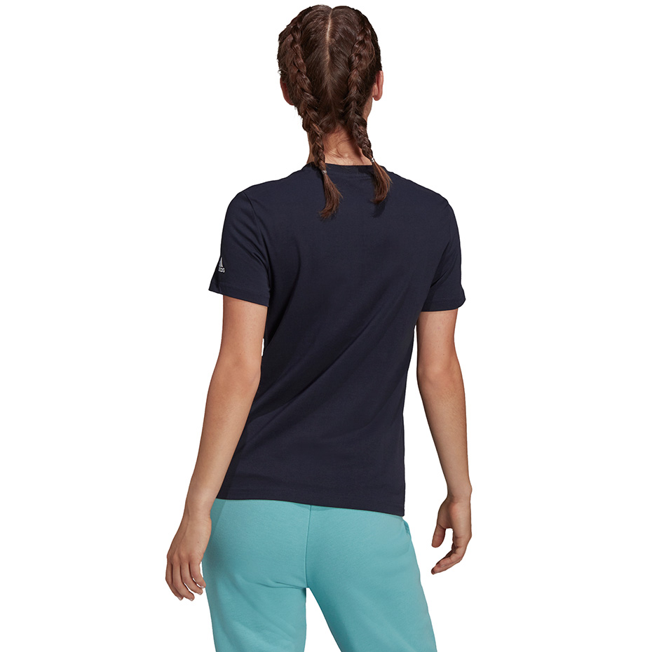 Koszulka damska adidas Essentials Slim Logo granatowa – ujęcie 3