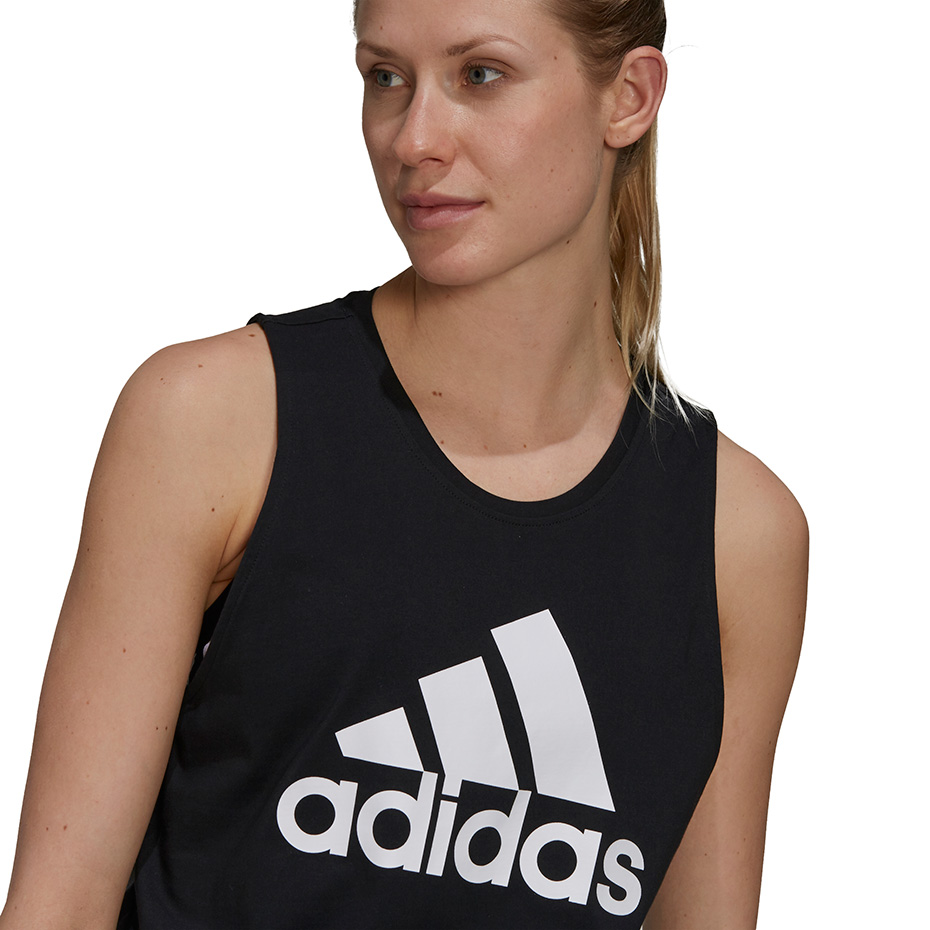 Koszulka damska adidas Essentials Big Logo czarna – ujęcie 5