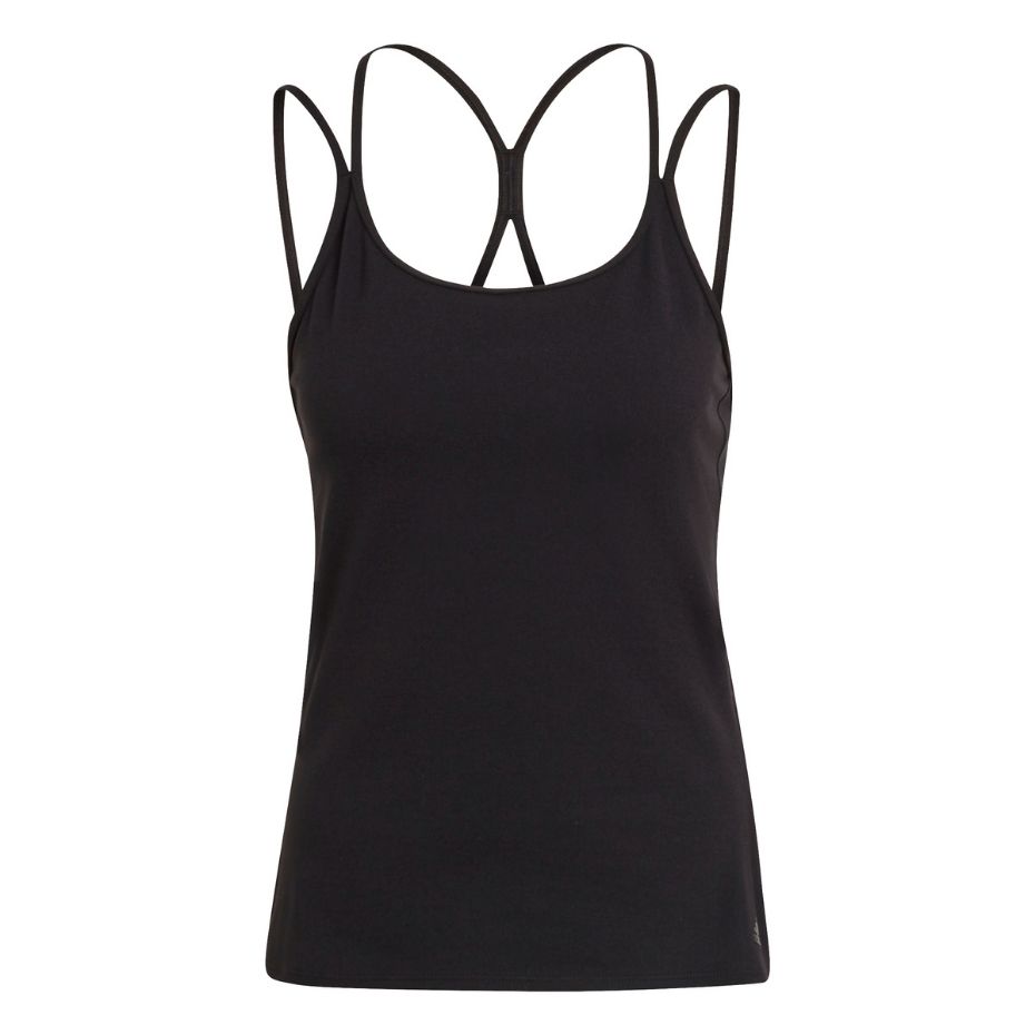 Koszulka damska adidas Studio Slim Strappy Back Tank Top czarna