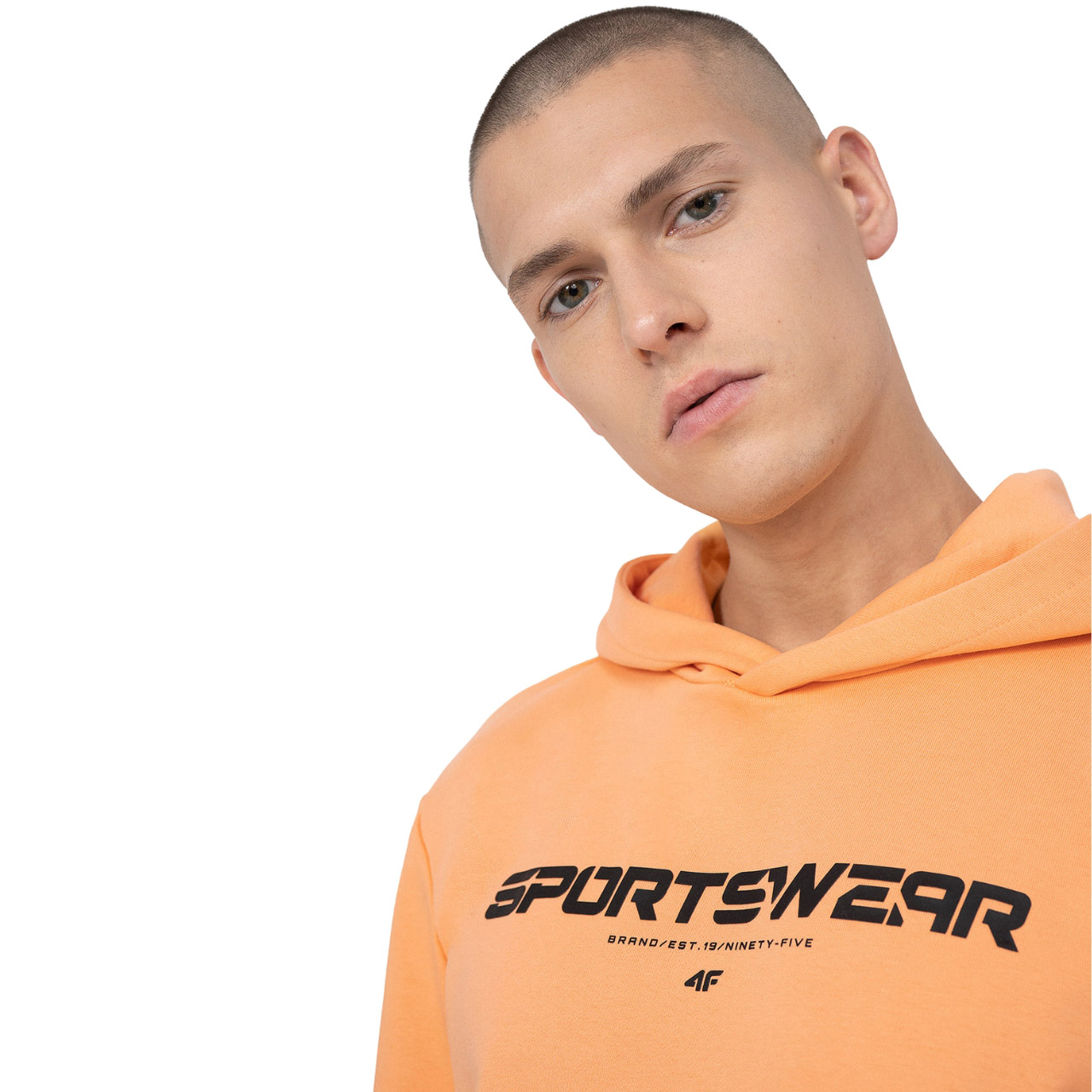 Bluza męska 4F M266 pomarańczowa 4FSS23TSWSM266 – ujęcie 4
