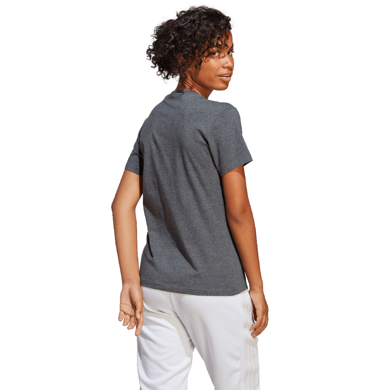 Koszulka damska adidas Loungewear Essentials Logo Tee szara – ujęcie 2