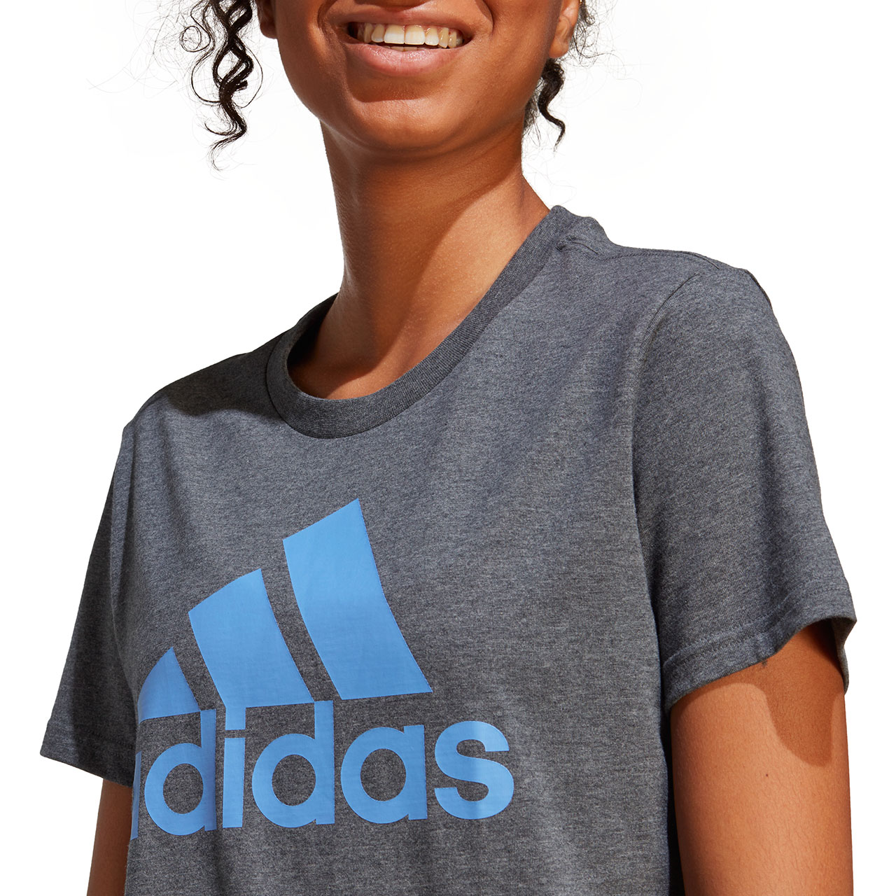 Koszulka damska adidas Loungewear Essentials Logo Tee szara – ujęcie 5