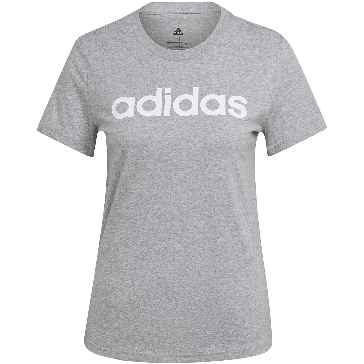 Koszulka damska adidas Loungwear Essentials Slim Logo szara – ujęcie 2