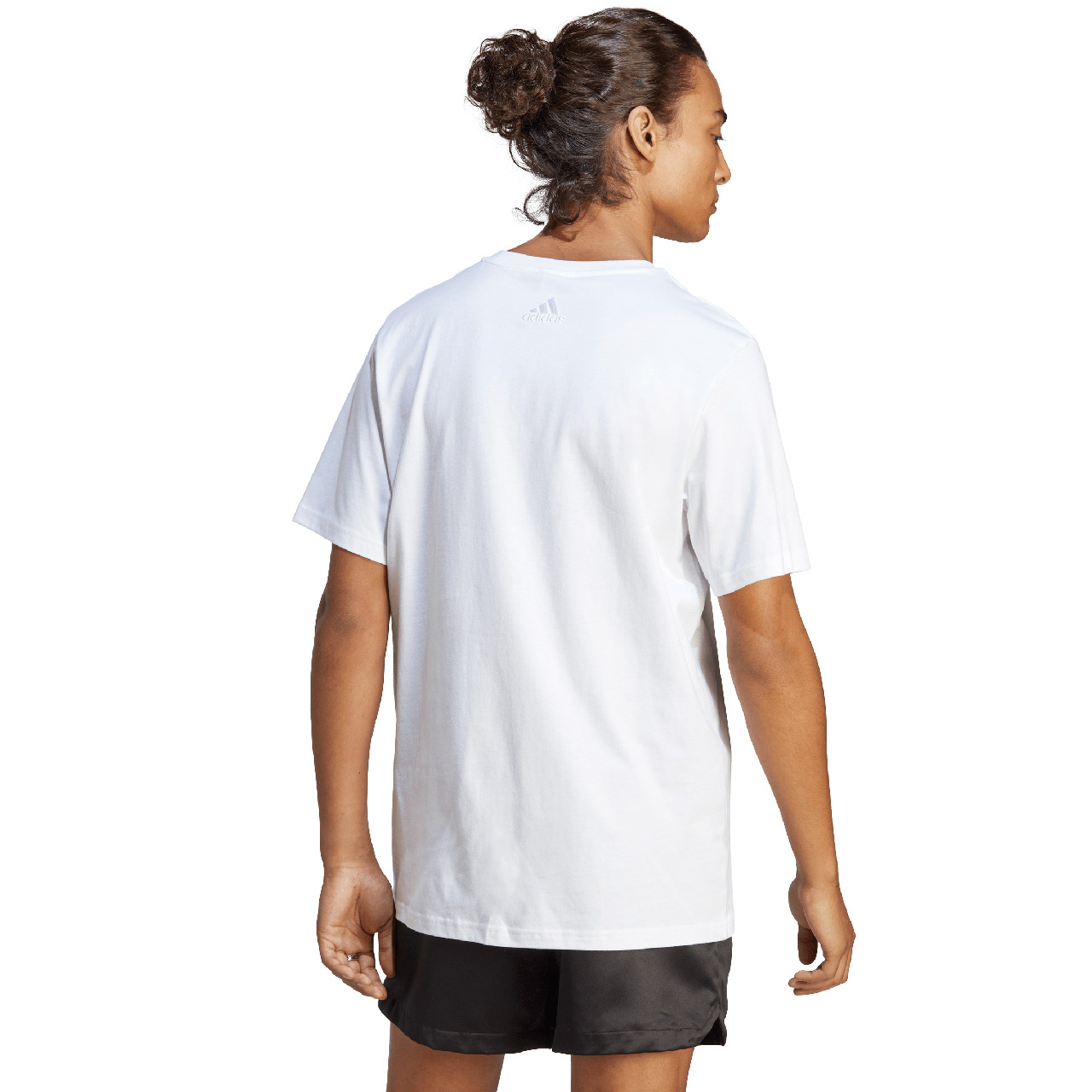 Koszulka męska adidas Essentials Single Jersey Big Logo Tee biała – ujęcie 3