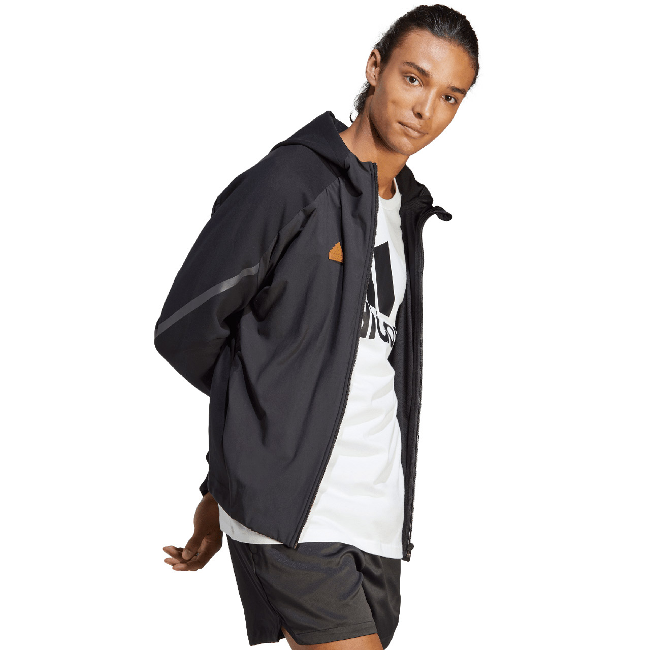 Koszulka męska adidas Essentials Single Jersey Big Logo Tee biała – ujęcie 4