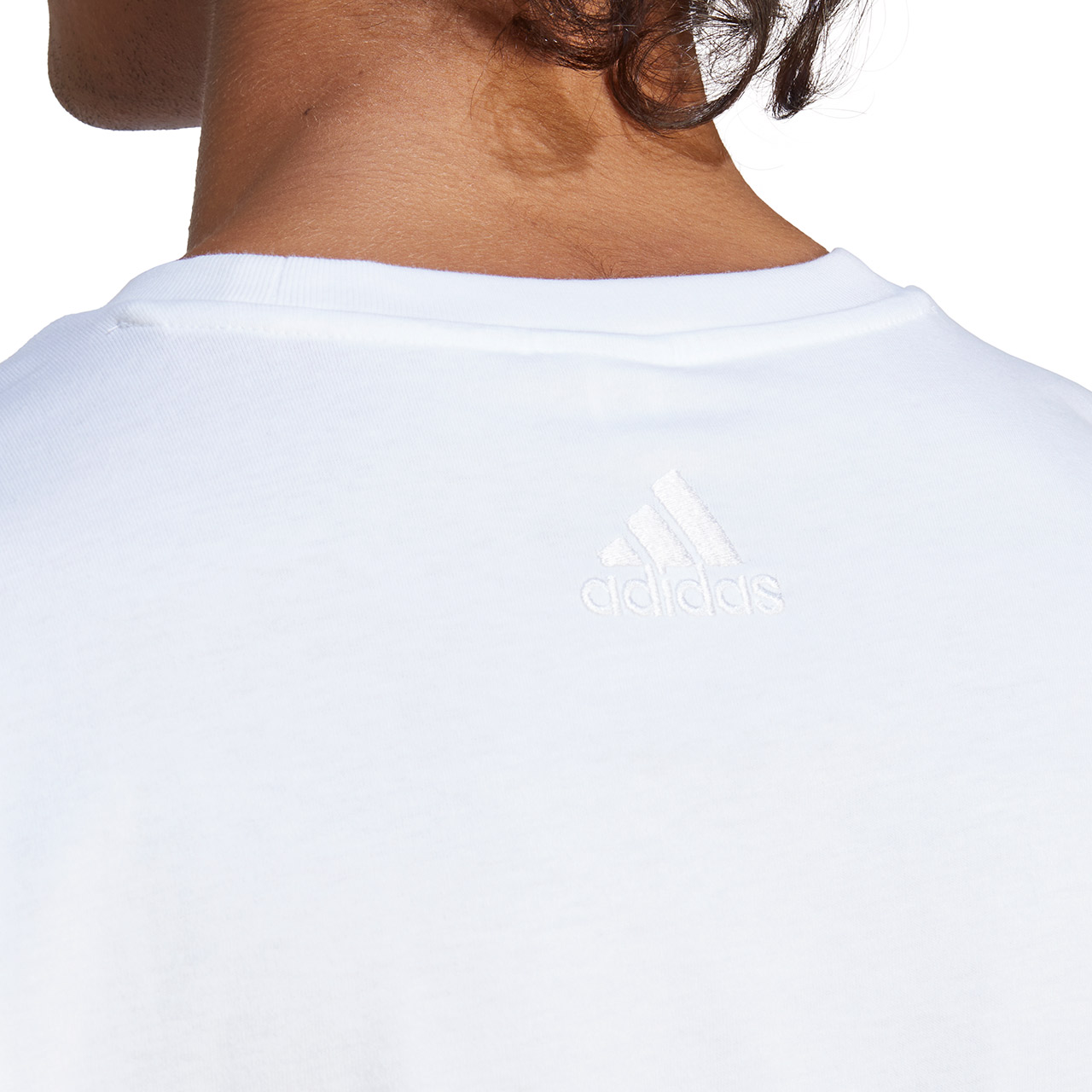 Koszulka męska adidas Essentials Single Jersey Big Logo Tee biała – ujęcie 6