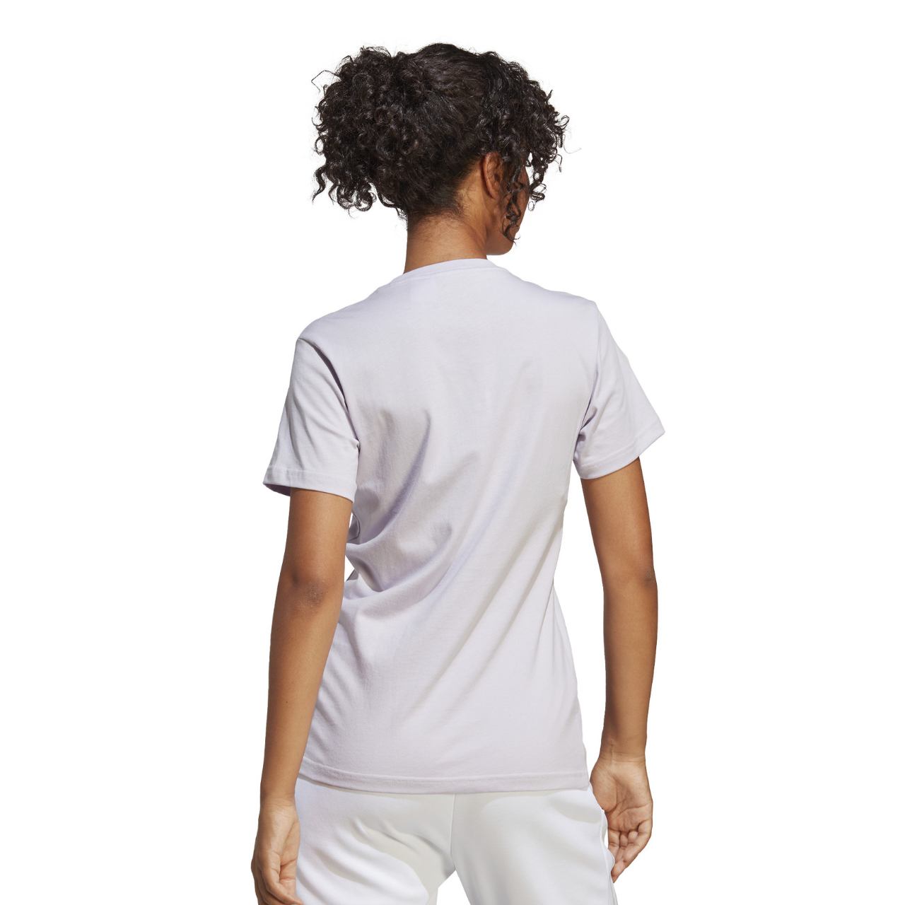 Koszulka damska adidas Loungwear Essentials Logo Tee fioletowa – ujęcie 2