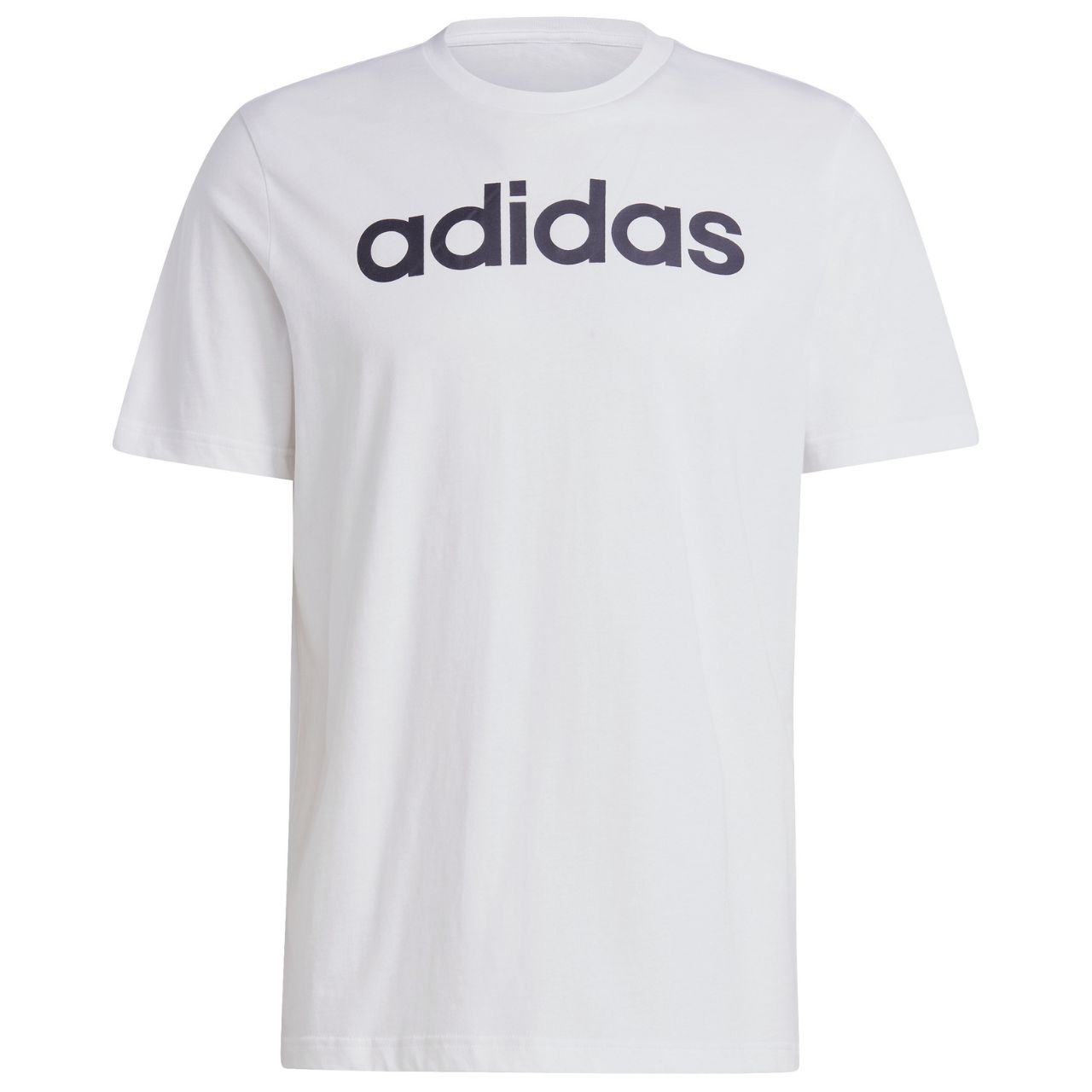 Koszulka męska adidas Essentials Single Jersey Linear Embroidered Logo Tee biała – ujęcie 2