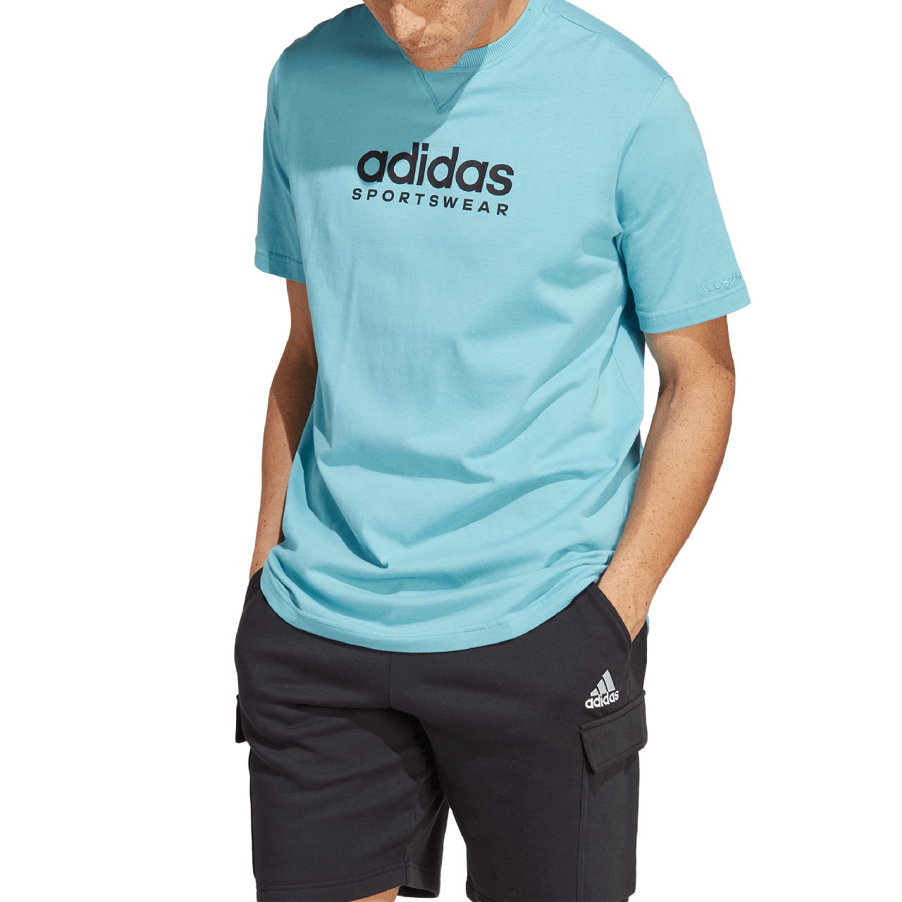 Koszulka męska adidas All SZN Graphic Tee niebieska – ujęcie 3