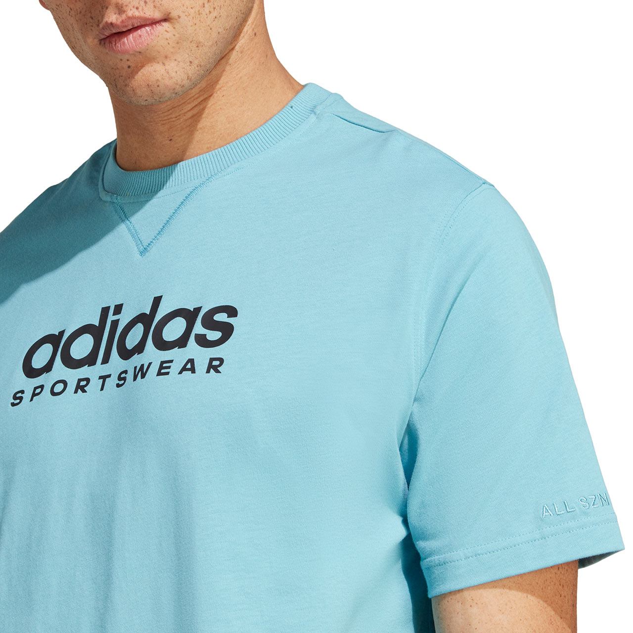 Koszulka męska adidas All SZN Graphic Tee niebieska – ujęcie 5