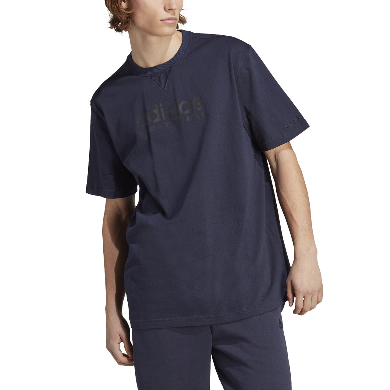 Koszulka męska adidas All SZN Graphic Tee granatowa – ujęcie 4