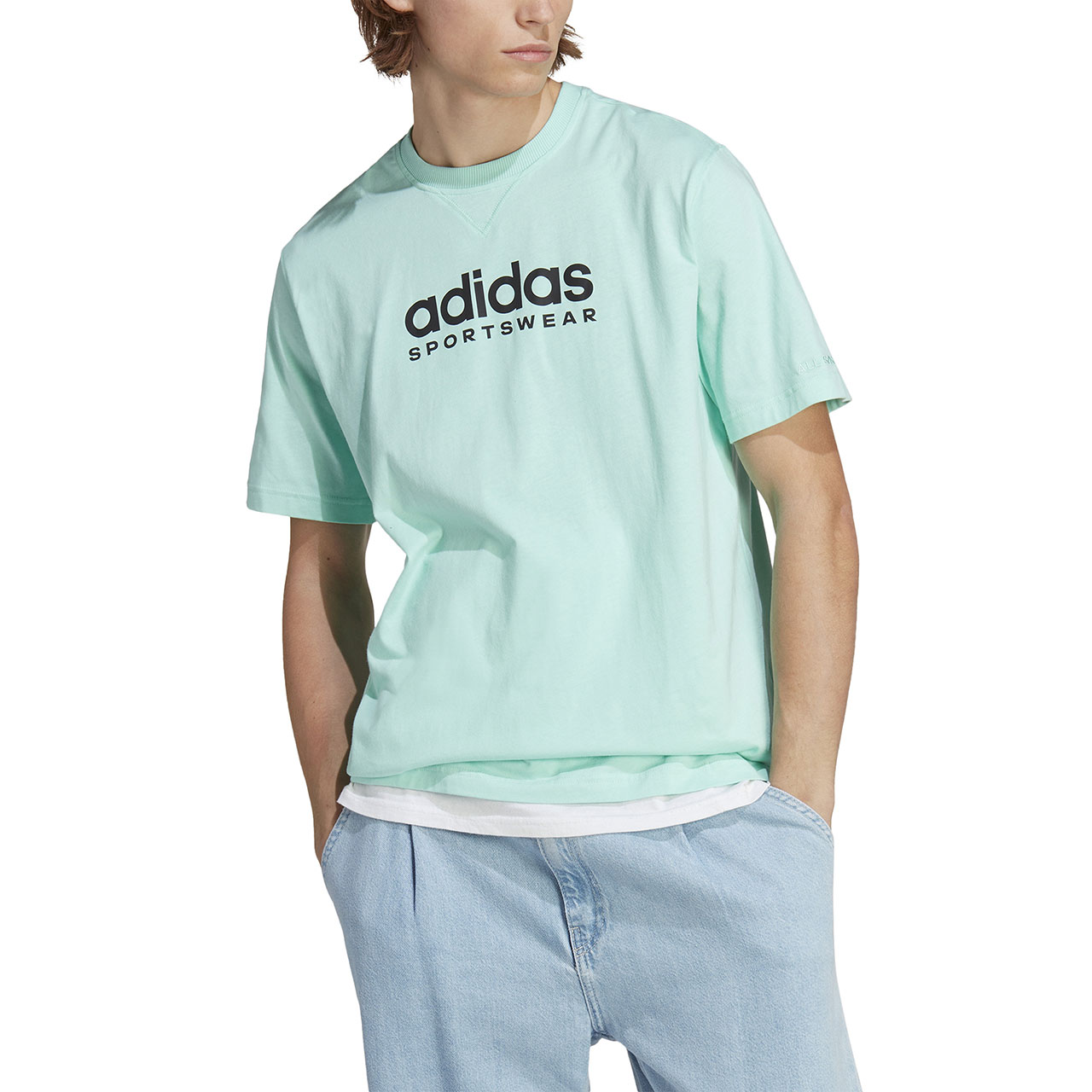 Koszulka męska adidas All SZN Graphic Tee niebieska – ujęcie 3