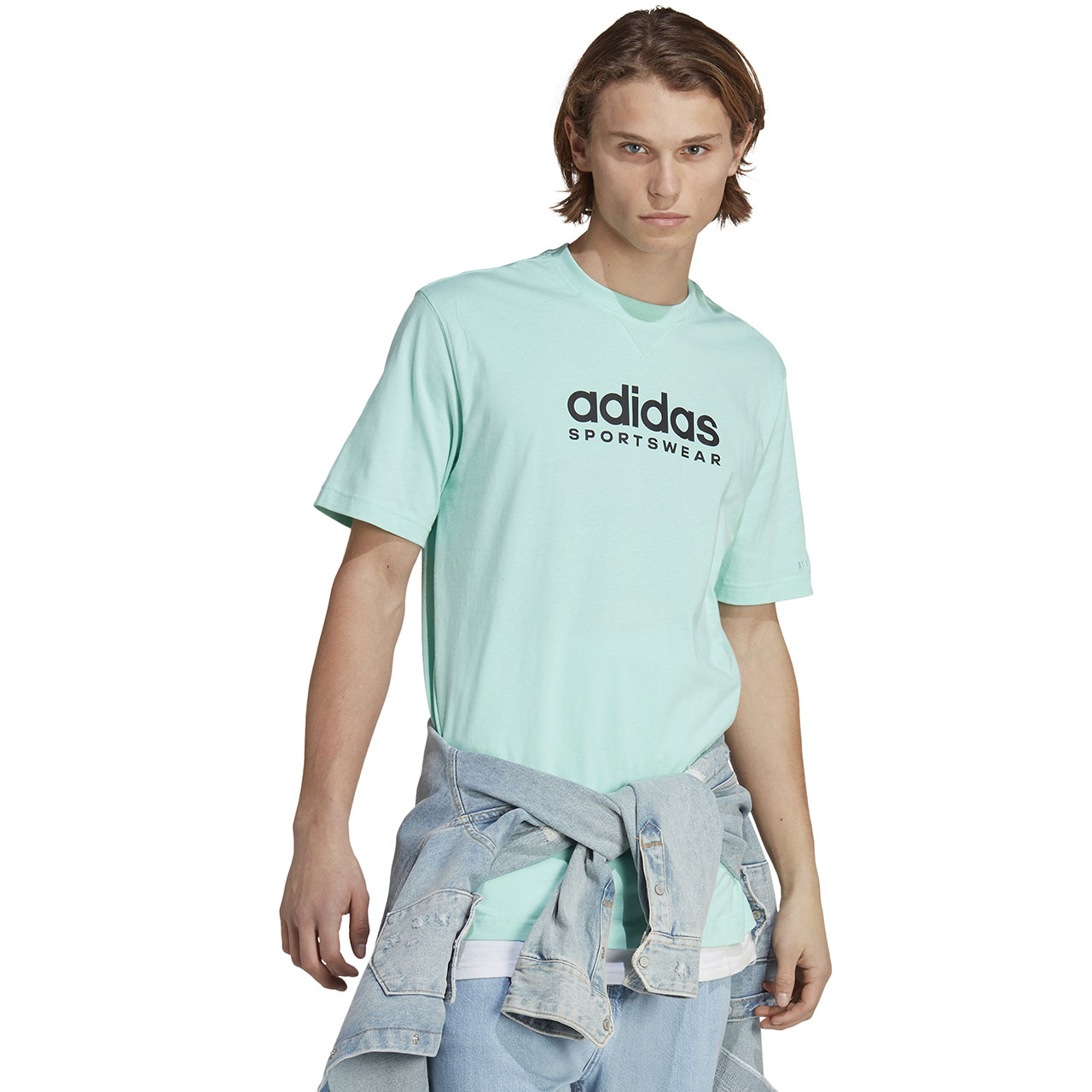 Koszulka męska adidas All SZN Graphic Tee niebieska – ujęcie 4
