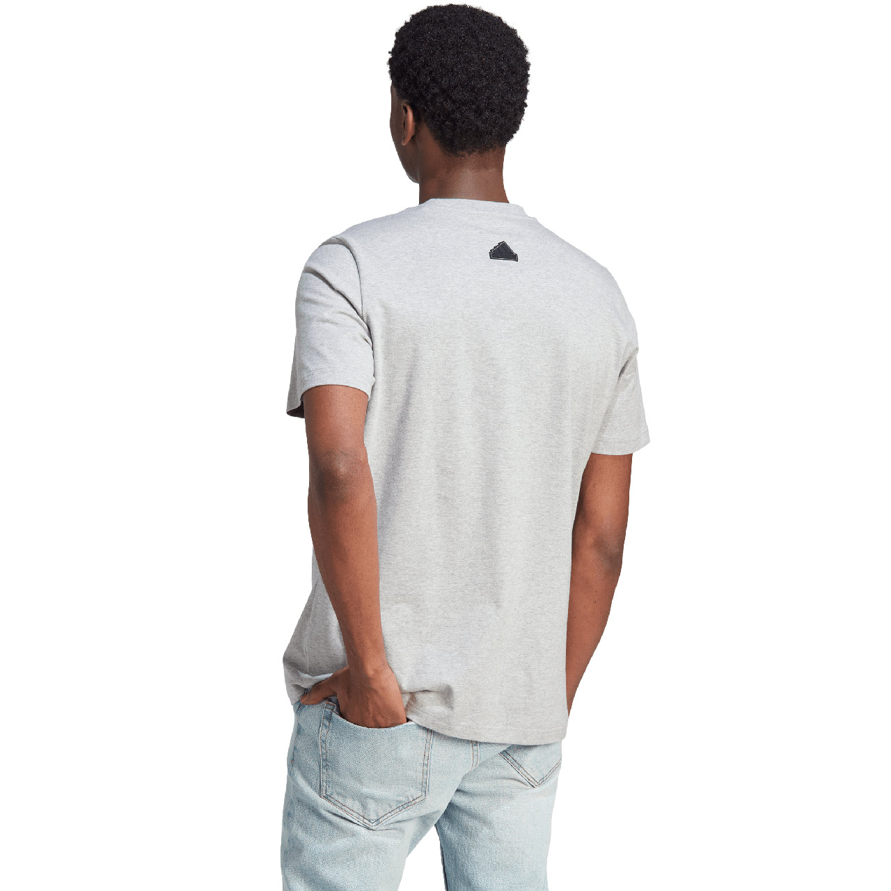 Koszulka męska adidas Sportswear Future Icons Metallic Tee szara – ujęcie 2