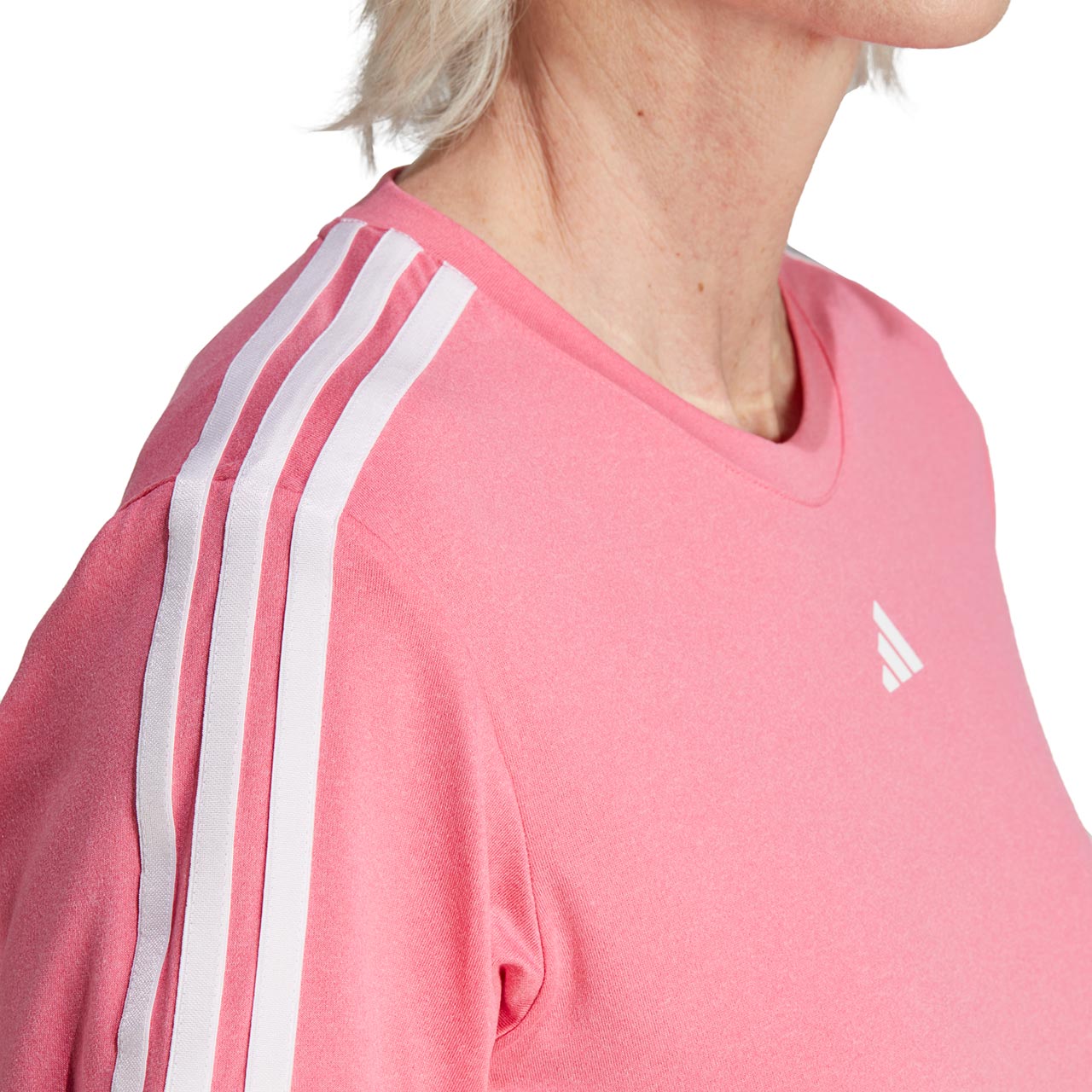 Koszulka damska adidas Aeroready Train Essentials 3-Stripes Tee różowa – ujęcie 6