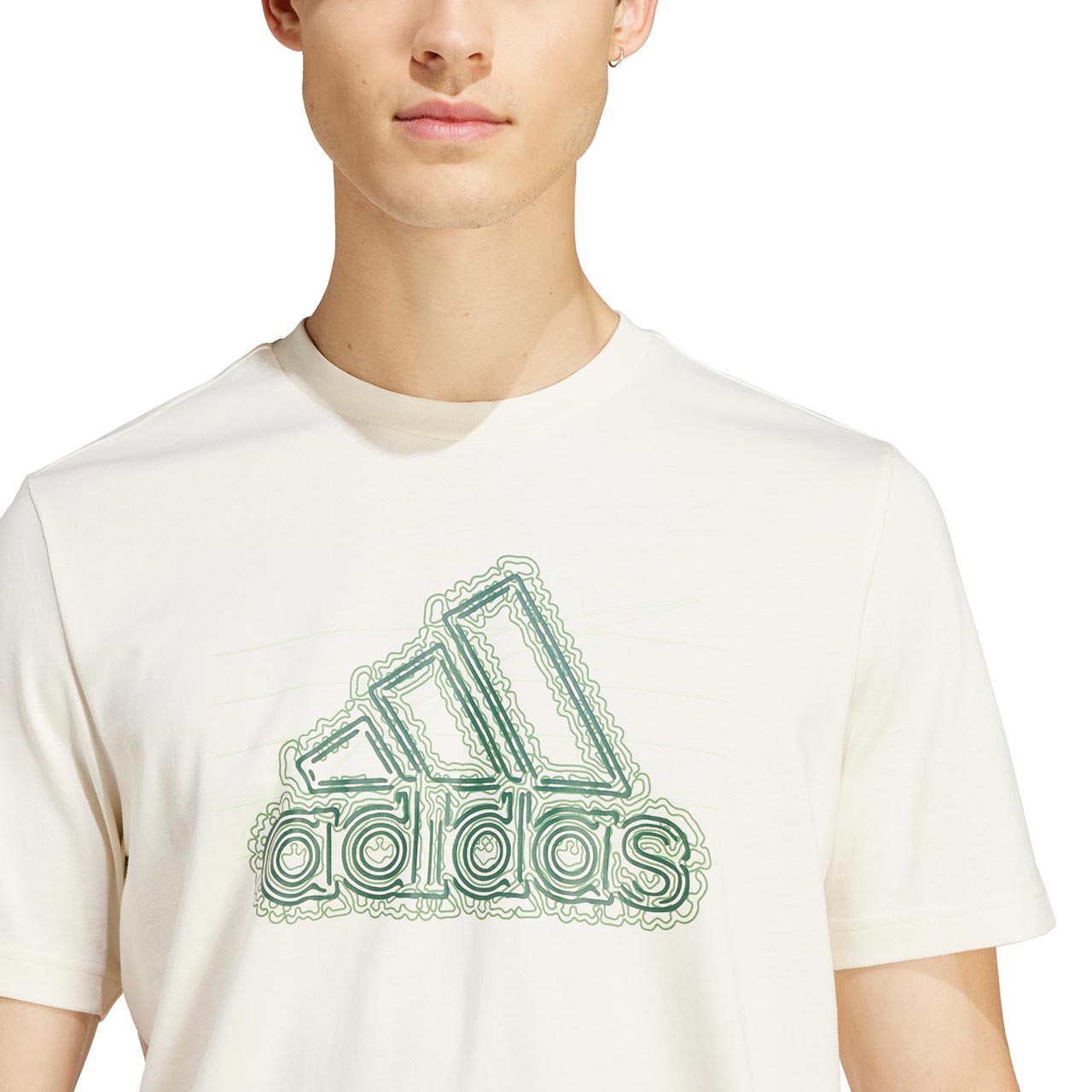 Koszulka męska adidas Growth Badge Graphic beżowa – ujęcie 4