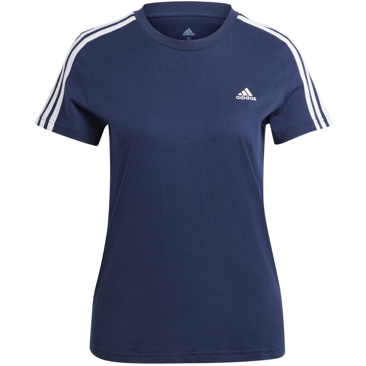 Koszulka damska adidas Essentials Slim 3-Stripes Tee granatowa