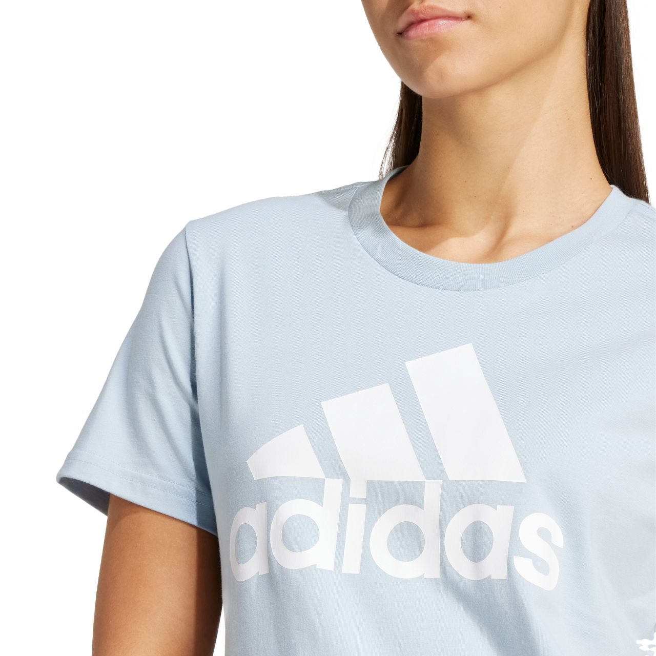 Koszulka damska adidas Loungewear Essentials Logo Tee niebieska – ujęcie 6