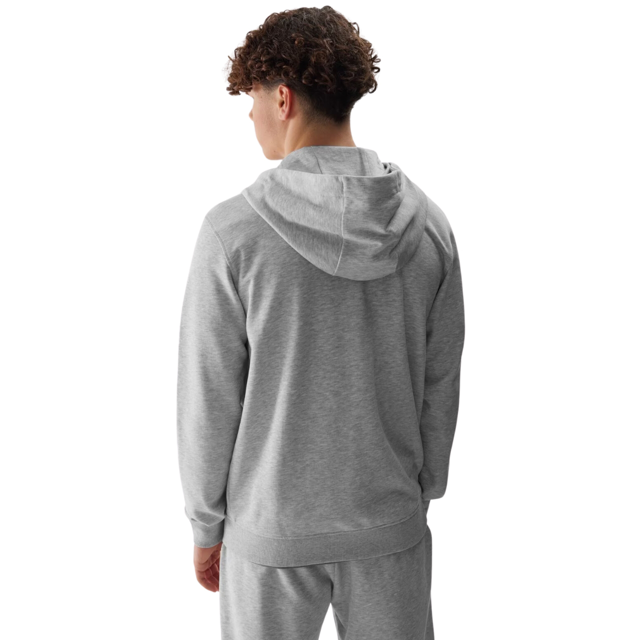 Bluza męska 4F M0951 chłodny jasny szary melanż 4FWSS24TSWSM0951 27M – ujęcie 2