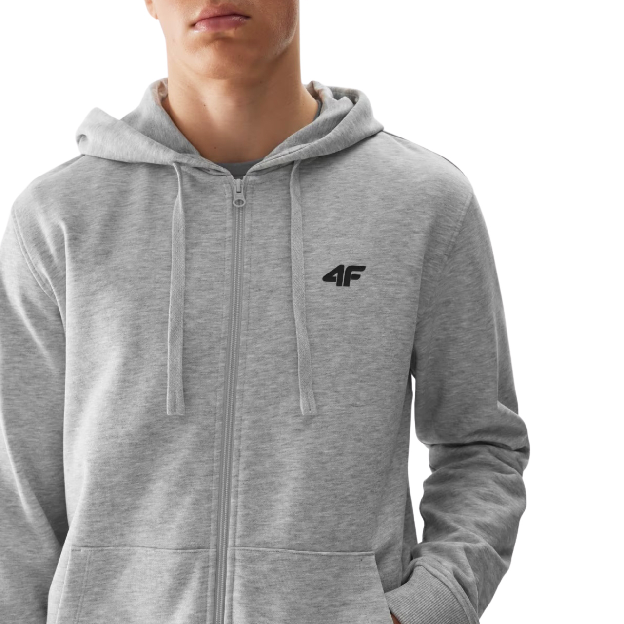 Bluza męska 4F M0951 chłodny jasny szary melanż 4FWSS24TSWSM0951 27M – ujęcie 4