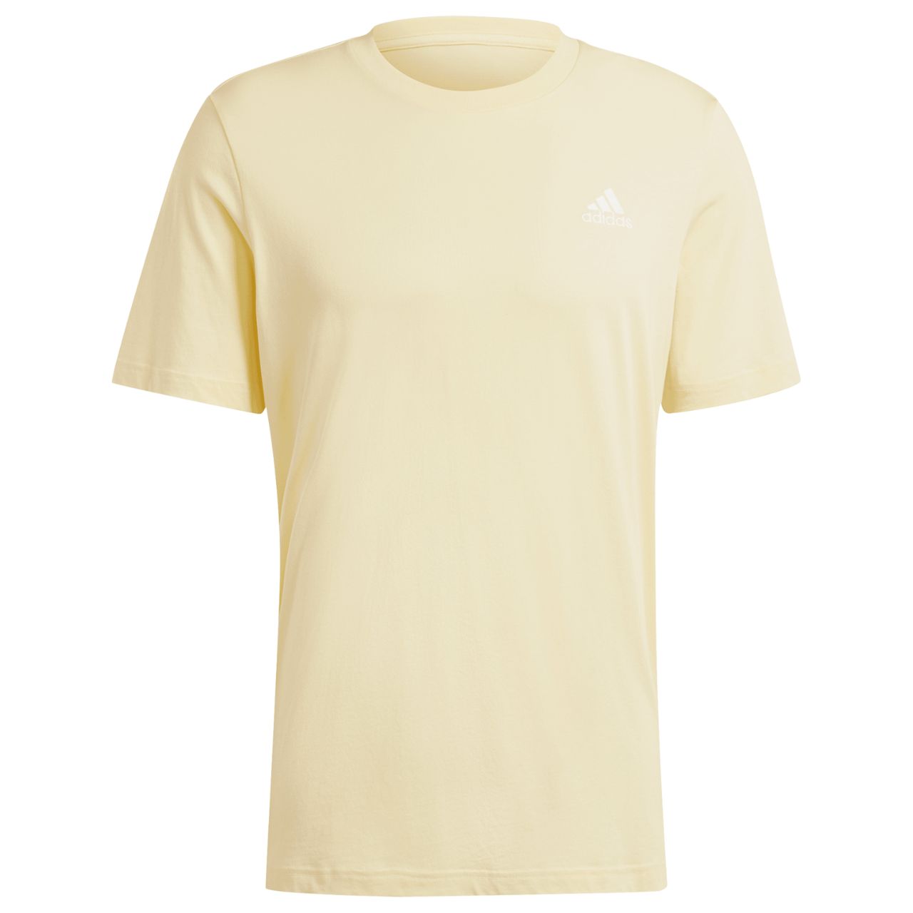 Koszulka męska adidas Essentials Single Jersey Embroidered Small Logo żółta – ujęcie 3