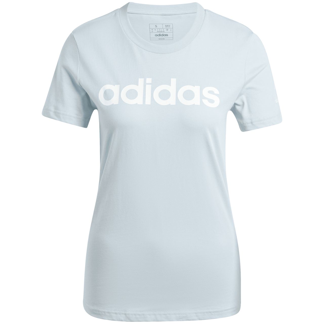 Koszulka damska adidas Loungewear Essentials Slim Logo Tee niebieska – ujęcie 4