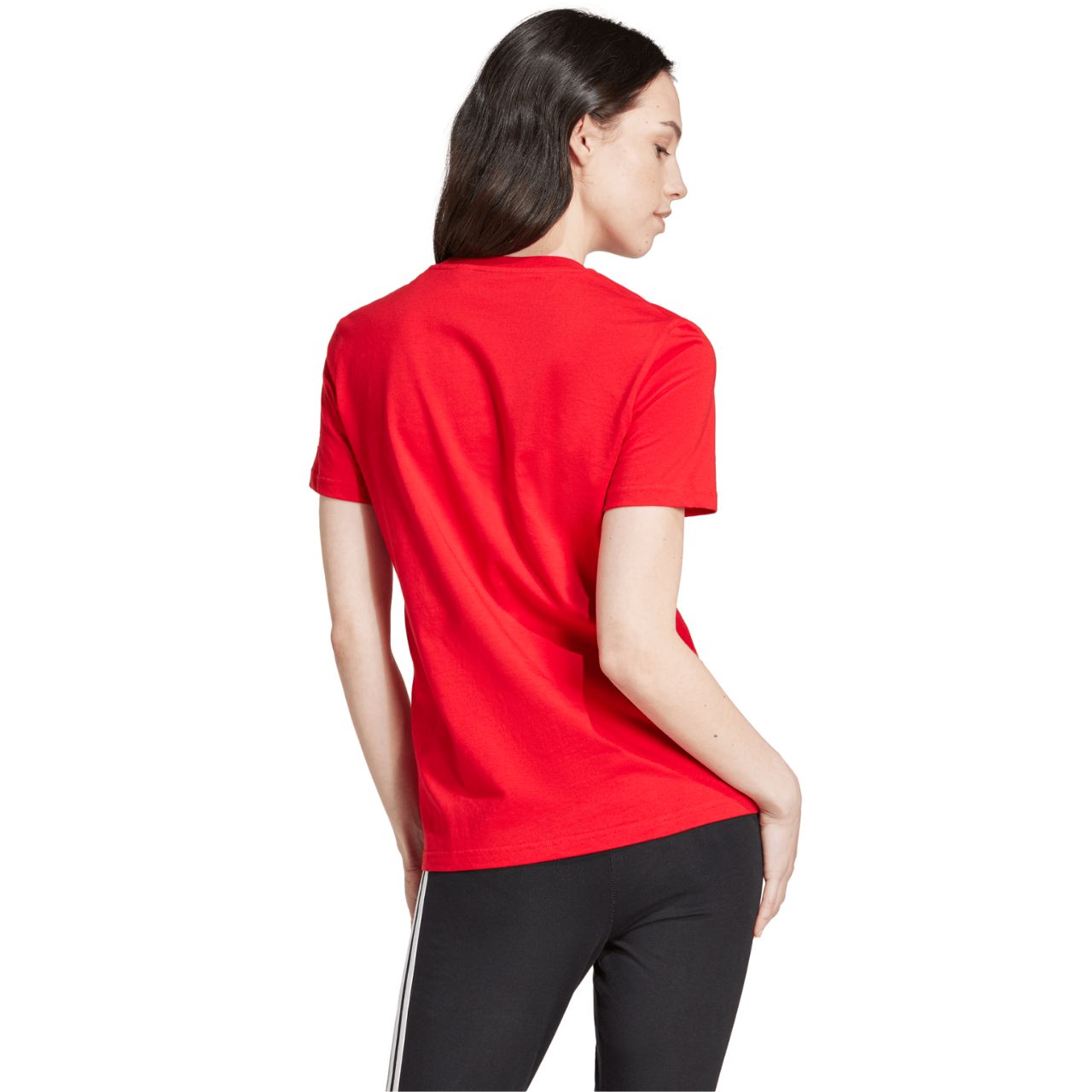Koszulka damska adidas Loungewear Essentials Slim Logo Tee czerwona – ujęcie 2