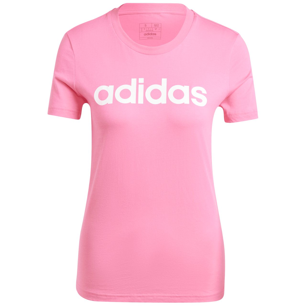 Koszulka damska adidas Loungewear Essentials Slim Logo Tee różowa – ujęcie 4