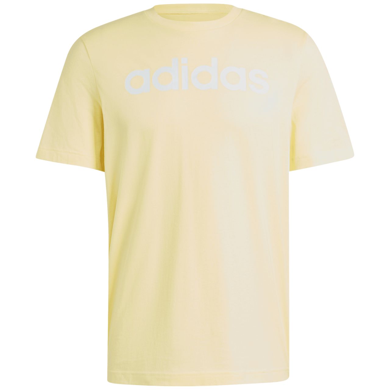 Koszulka męska adidas Essentials Single Jersey Linear Embroidered żółta – ujęcie 2