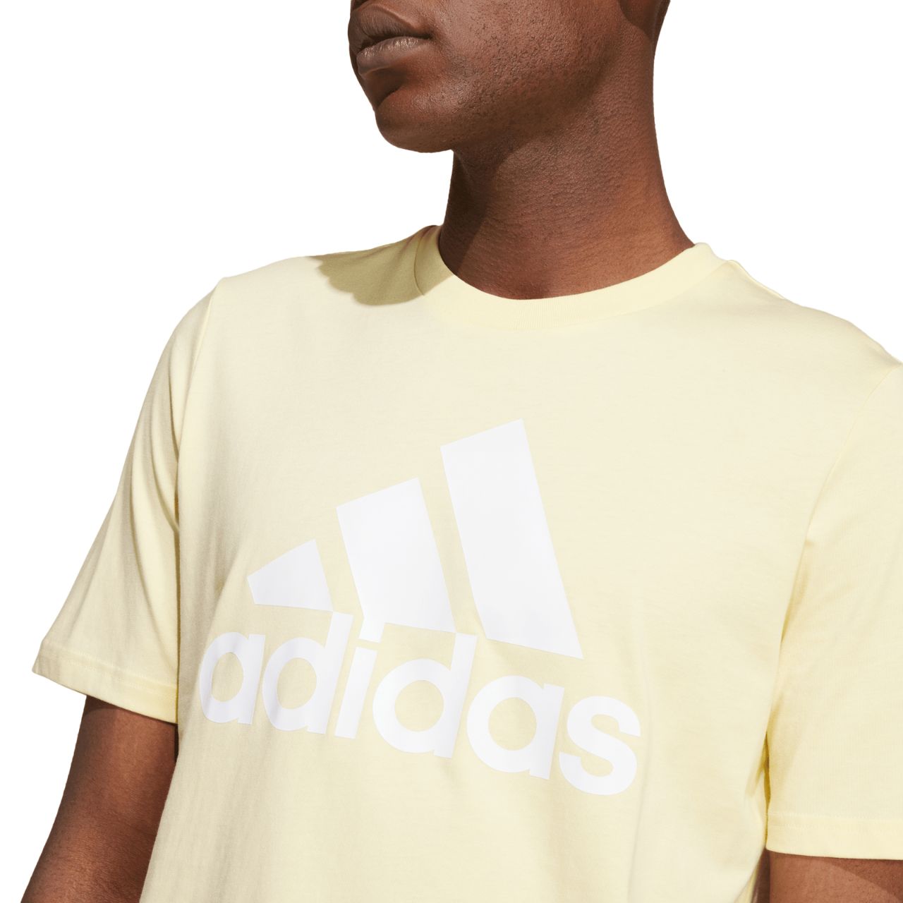 Koszulka męska adidas Essentials Single Jersey Big Logo Tee żółta – ujęcie 5