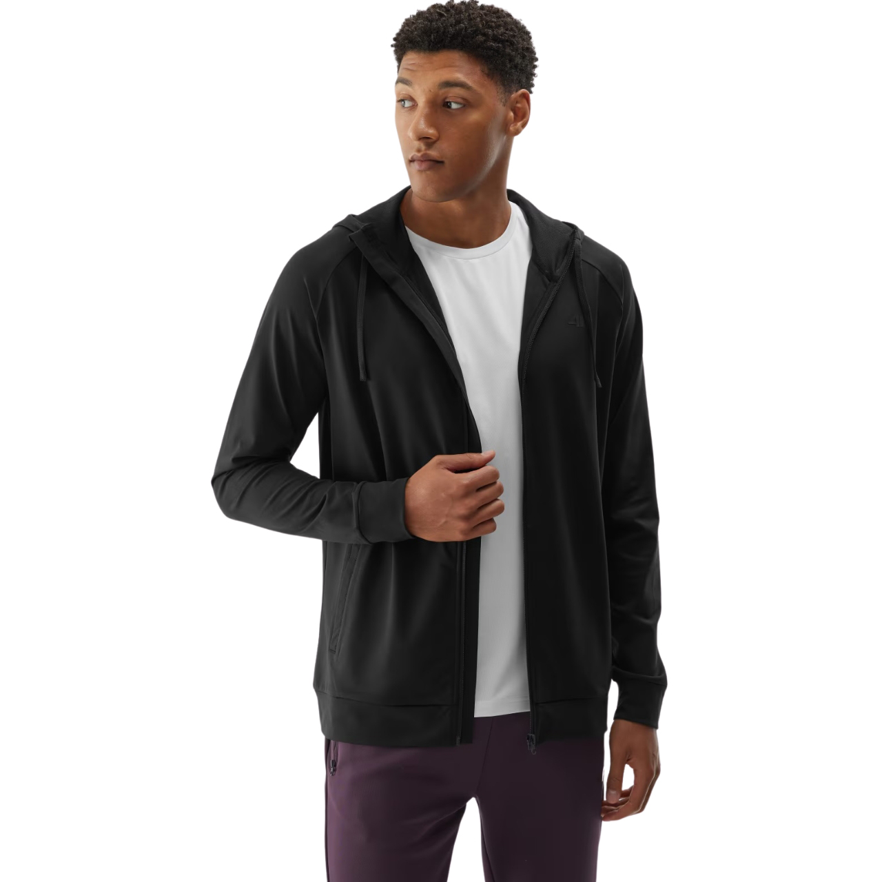 Bluza męska 4F M403 głęboka czerń 4FWAW24TFSWM403 – ujęcie 4