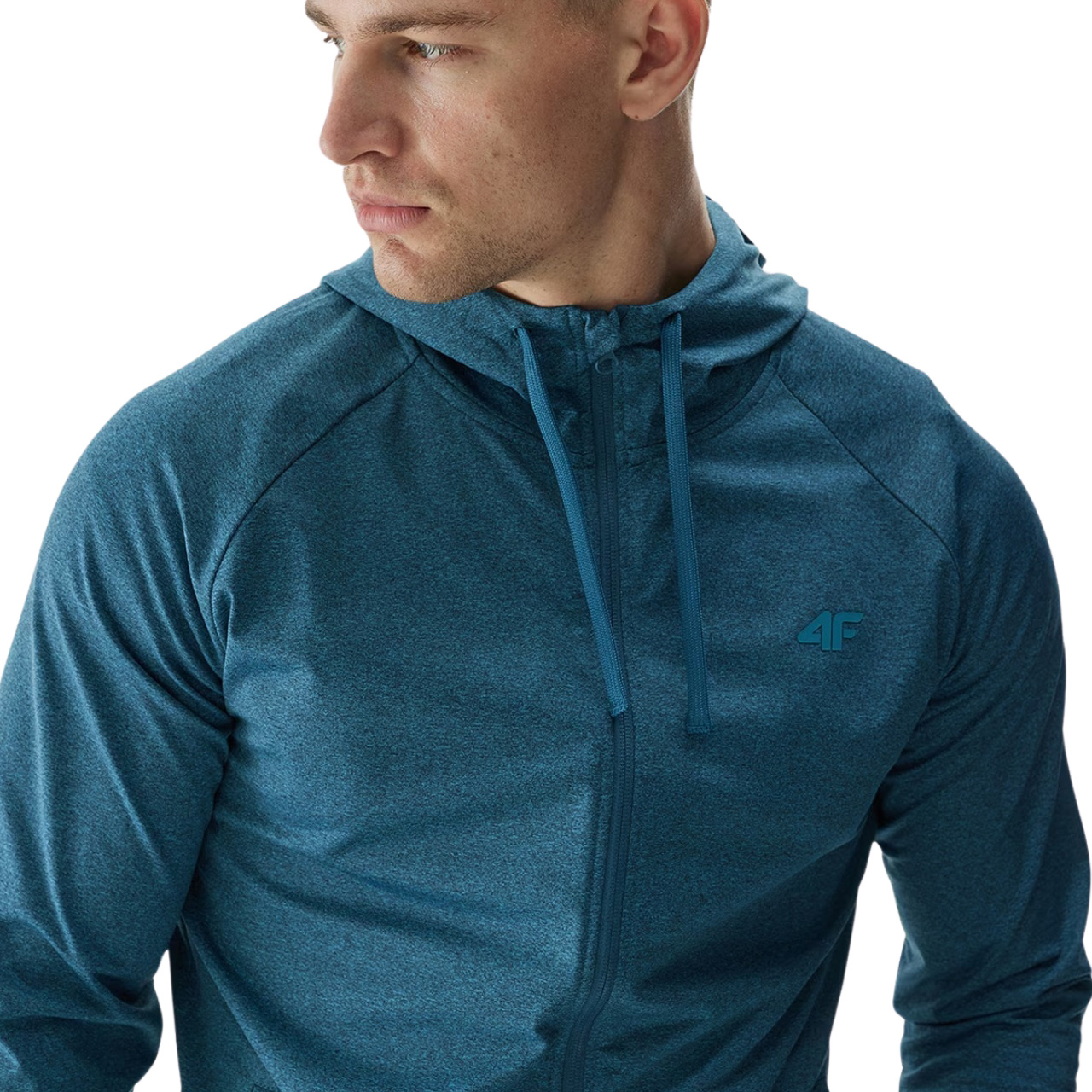 Bluza męska 4F M404 zielona 4FWAW24TFSWM404 – ujęcie 4