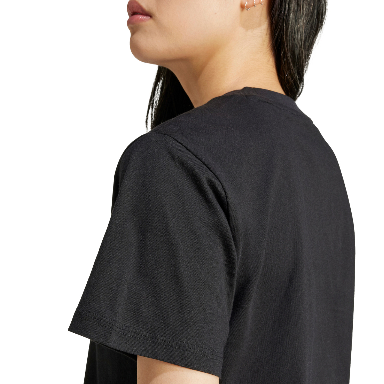 Koszulka damska adidas Essentials Small Logo Cotton czarna – ujęcie 6
