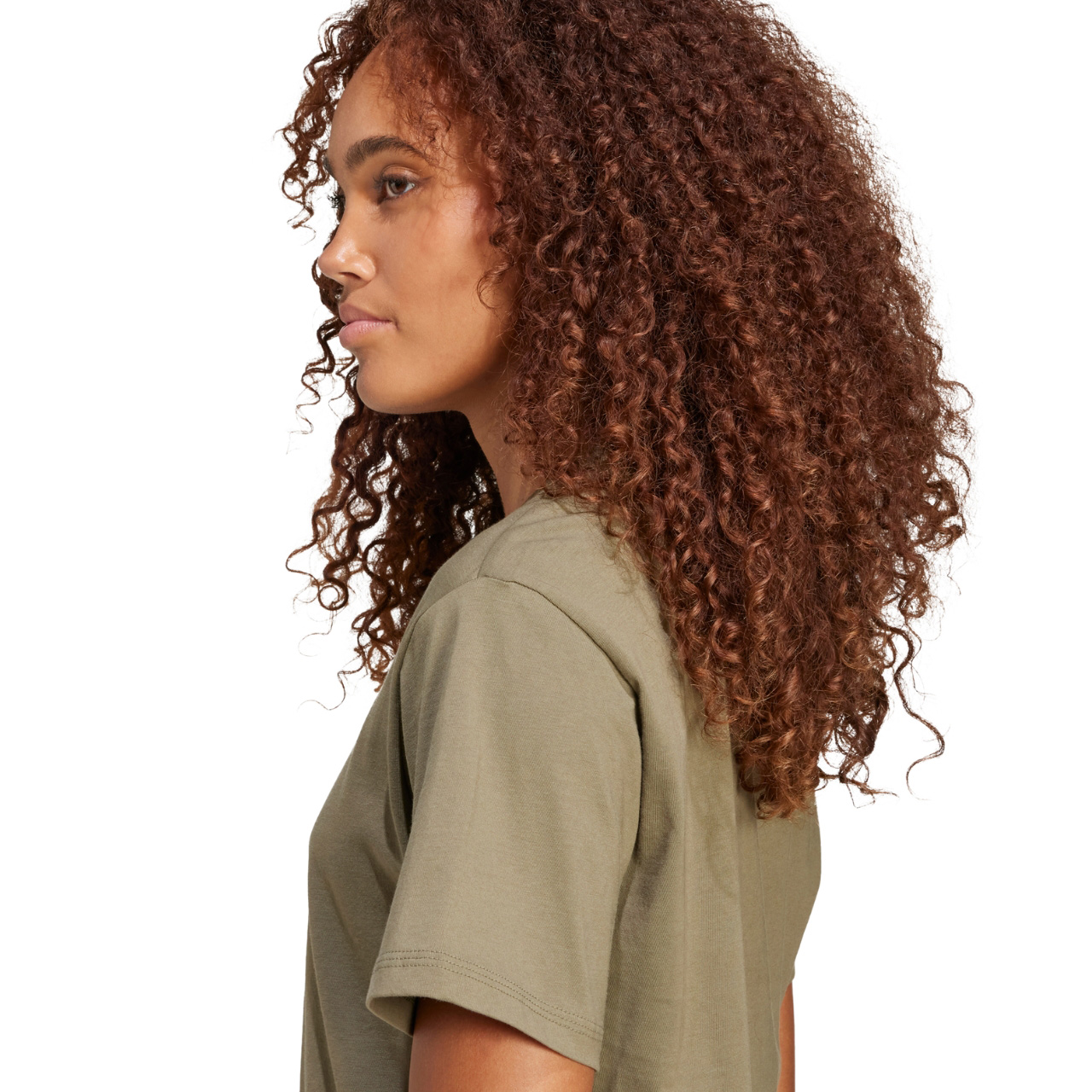 Koszulka damska adidas Essentials Small Logo Cotton zielona – ujęcie 6